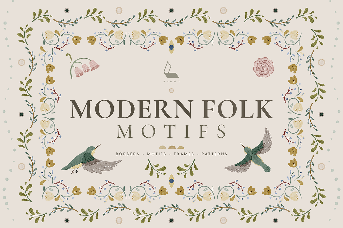 Modern Folk Motifs Collection, a Decorative Illustration by Karma (Photo 1 of 17)