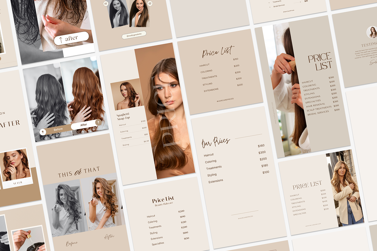 Hair Salon Instagram Template Canva, a Social Media Template by ...