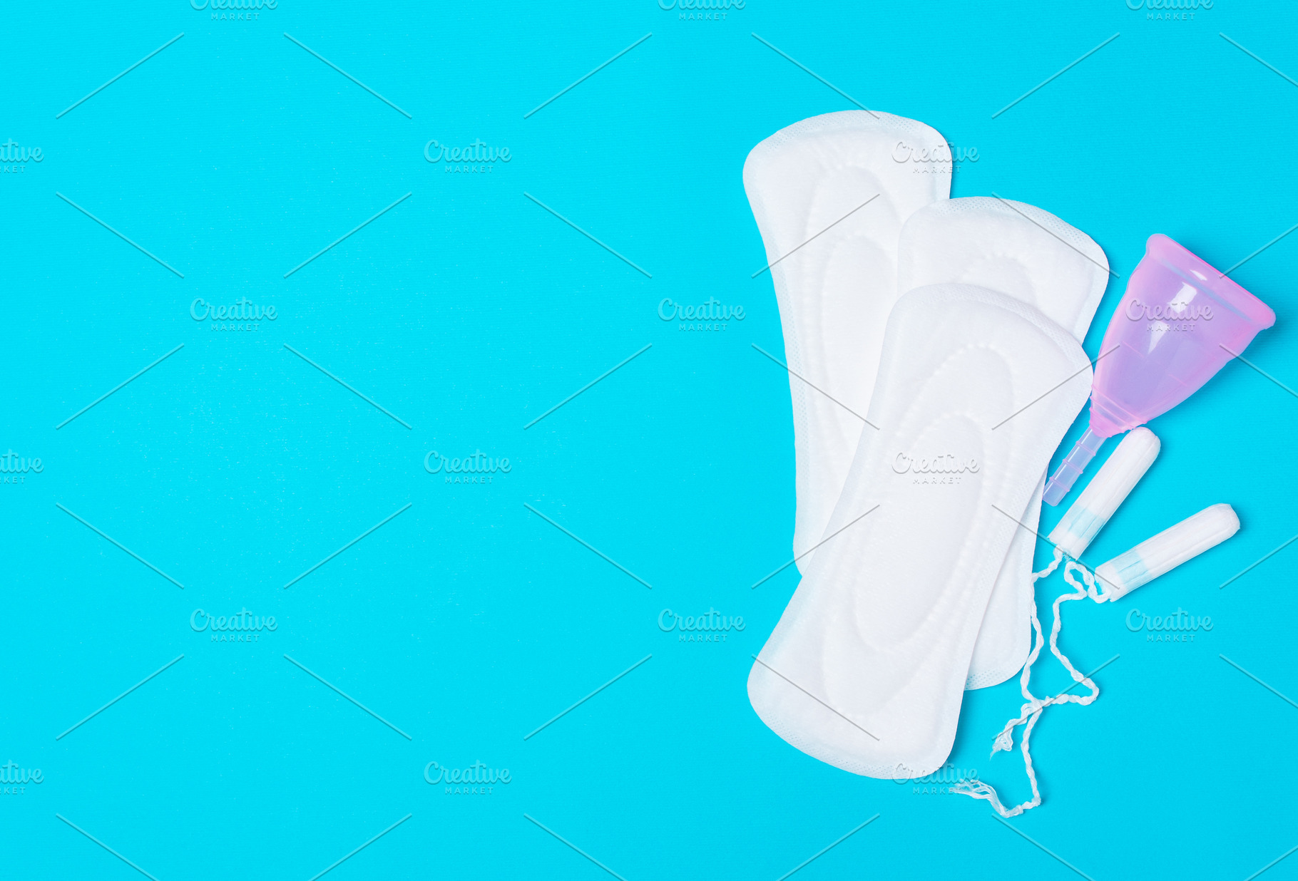 Pad menstrual cup tampon stock photo containing tampon and cup, a Beauty & Fashion Photo by KulT design