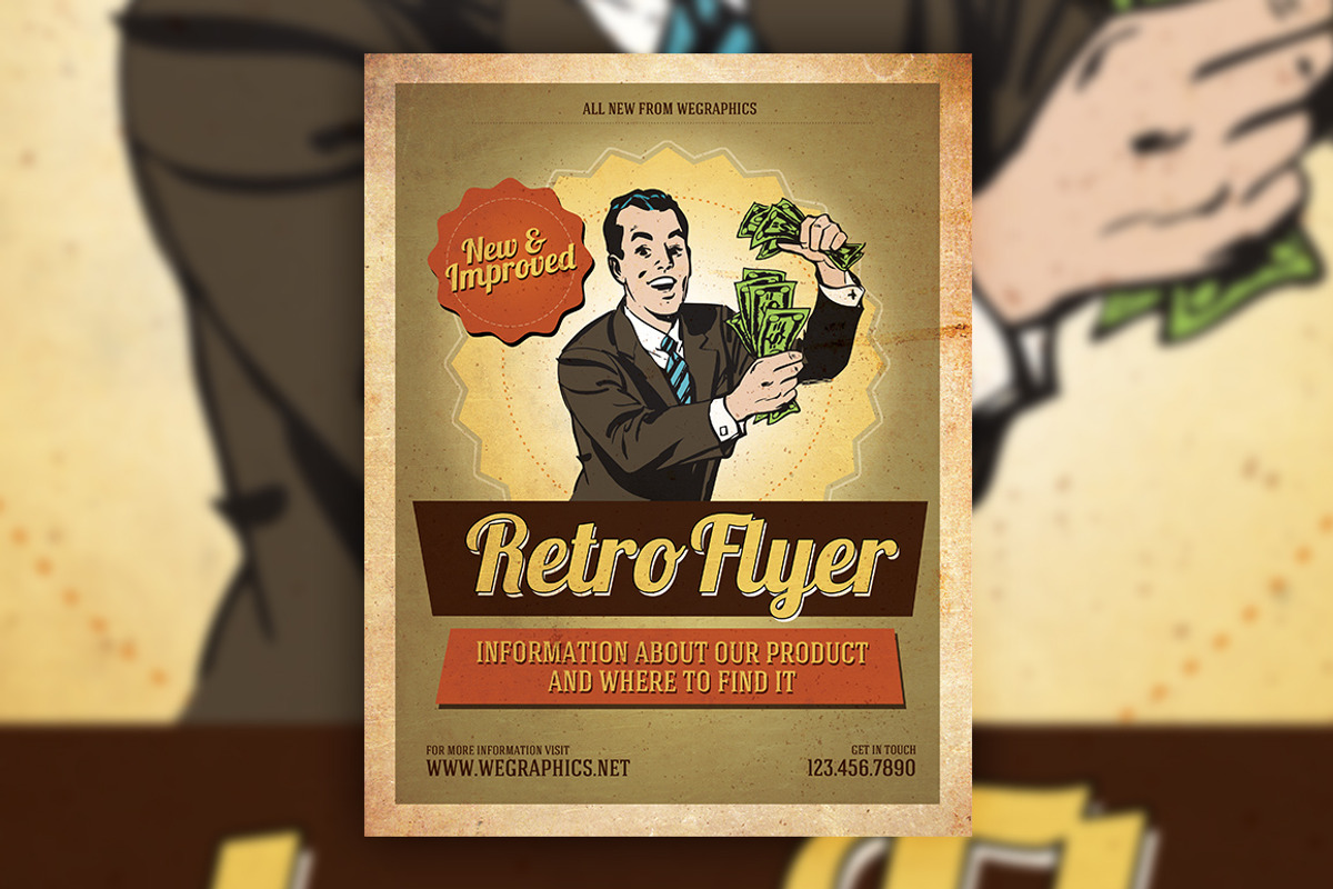 Print-Ready Retro Flyer, a Flyer Template by WeGraphics (Photo 2 of 2)