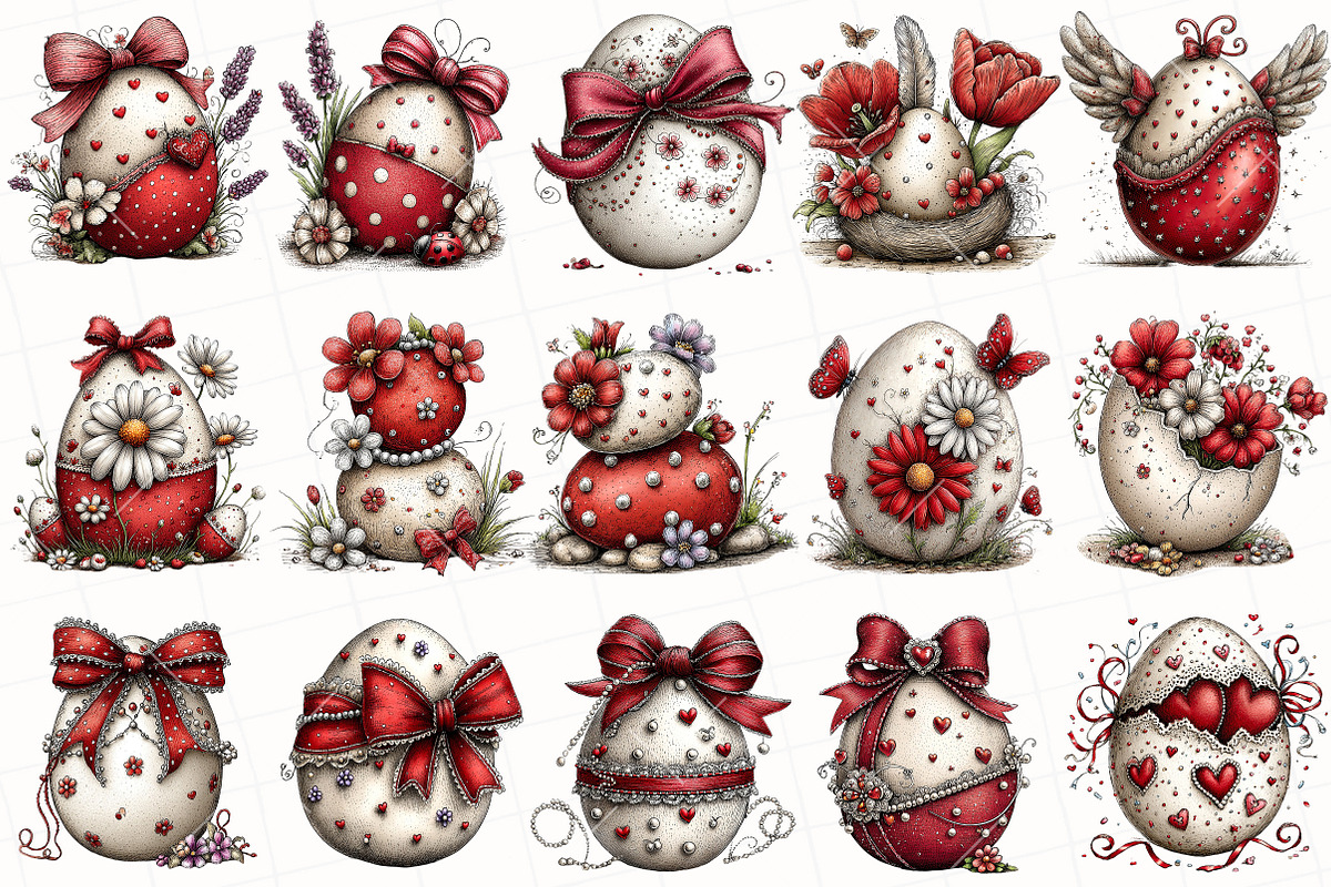 Whimsical Easter Egg Clipart, an Illustration by OK Design (Photo 3 of 6)