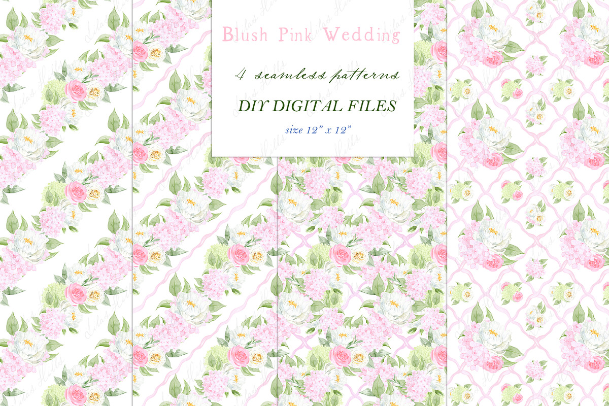 Pink Hydrangea Watercolor Crest, a Decorative Illustration by LABFcreations (Photo 2 of 4)
