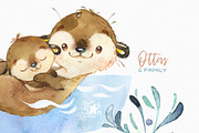 Otters & Family. Sea Collection, an Animal Illustration by StarJam (Thumbnail 4 of 4)