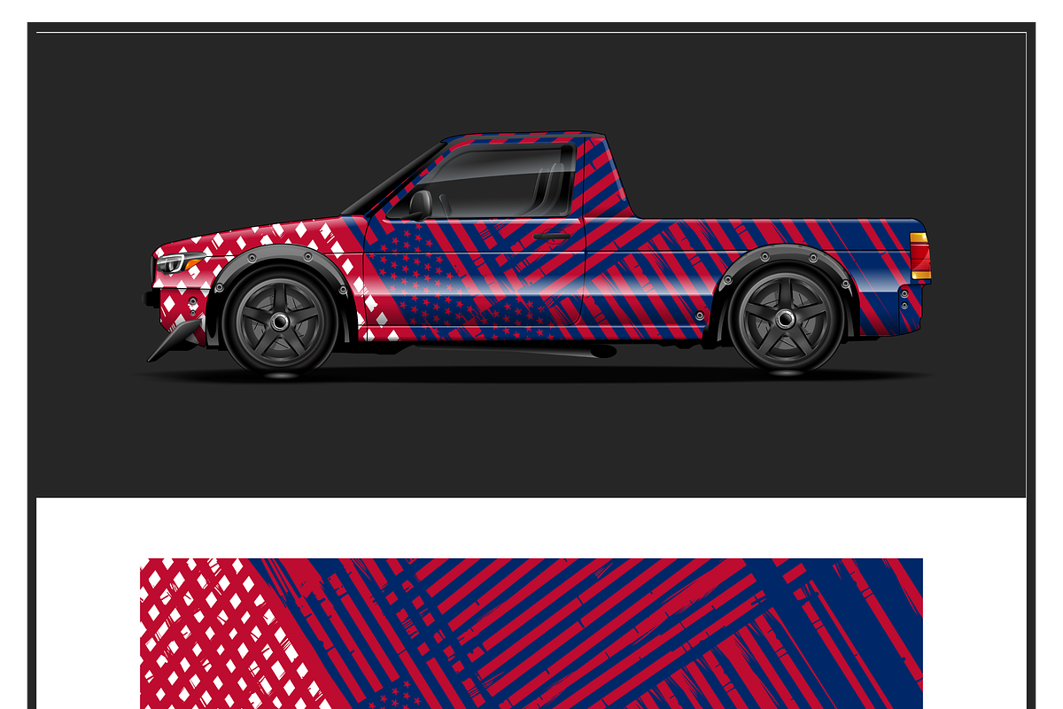 Sleek Striped Truck Wrap, an Object Illustration by CarWrap design (Photo 1 of 4)