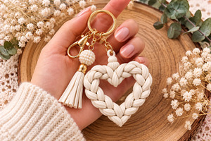Crochet Braided Heart Keychain STL, an Object 3D Model by Layerology