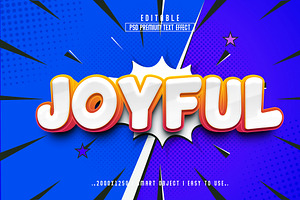 PSD Joyful 3D Editable Text Effect