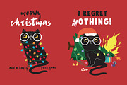 New year cat . Christmas pattern., an Animal Illustration by StudioLondon (Thumbnail 2 of 3)