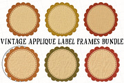 Vintage Applique Label Frames Bundle, a Seasonal Illustration by OK Design (Thumbnail 2 of 6)