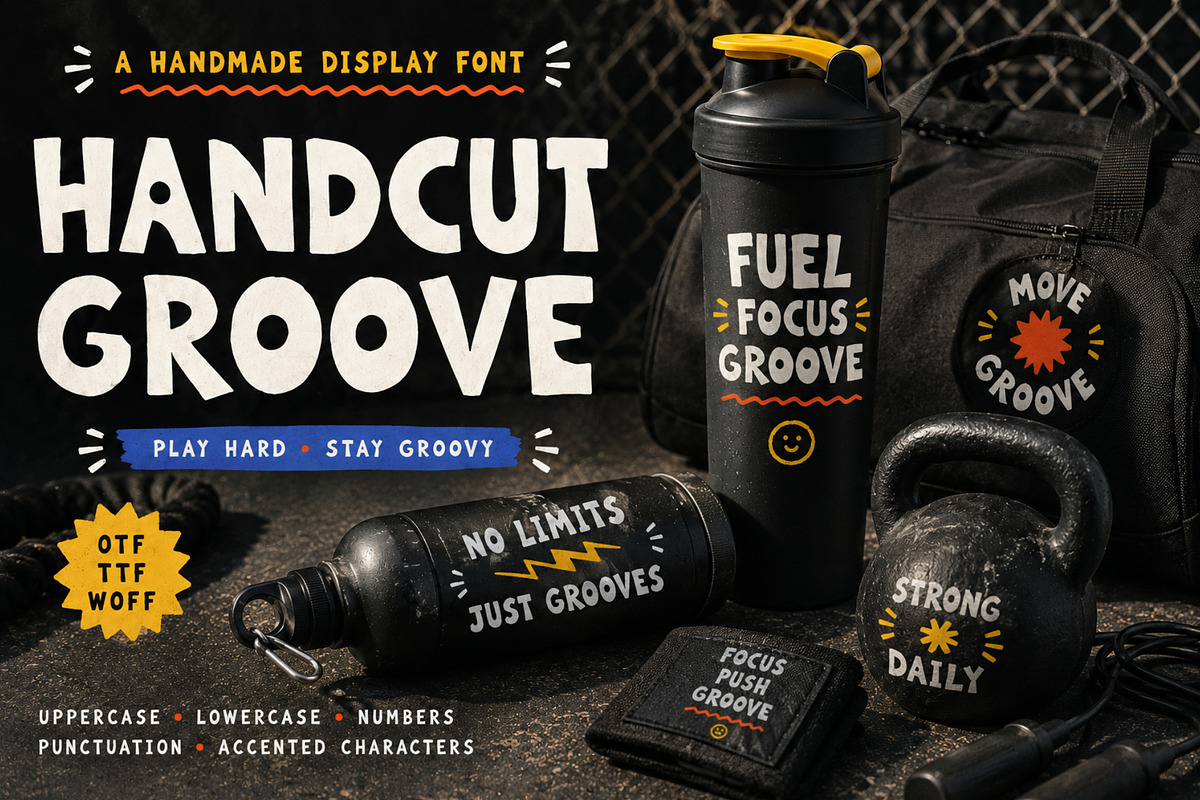 Handcut Groove, a Sans Serif Font by LetterStock (Photo 2 of 7)