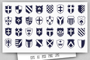 Shields Icons Vector Set, a Decorative Illustration by MSA-Graphics (Thumbnail 3 of 6)