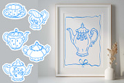 Vintage Tea Set line art, a Decorative Illustration by Carpet Tapete Pretzel (Thumbnail 5 of 9)