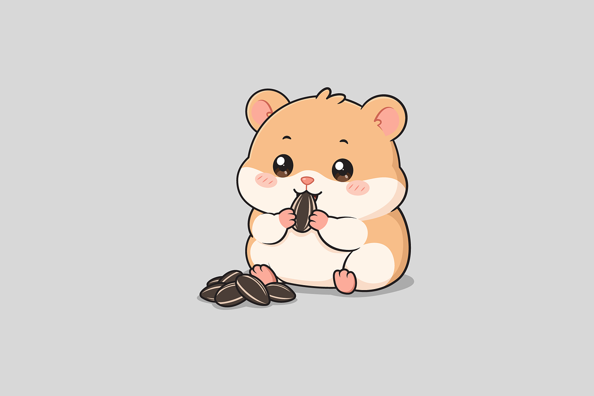 Hamster Eating Cartoon, an Animal Illustration by Artpon Illustration (Photo 1 of 3)