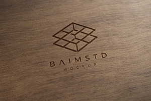 Wood Logo Mockup, a Merchandise Mockup by baim_std