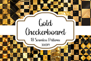 Gold Checkerboard Seamless Patterns, a Pattern Graphic by PrintablesByFranklyn (Thumbnail 1 of 4)