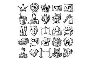 Luxury VIP Icons, an Object Graphic by nikagraphic