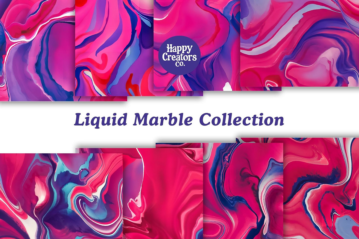 Liquid Marble Digital Papers #1, a Texture Graphic by Happy Creators Co. (Photo 4 of 7)