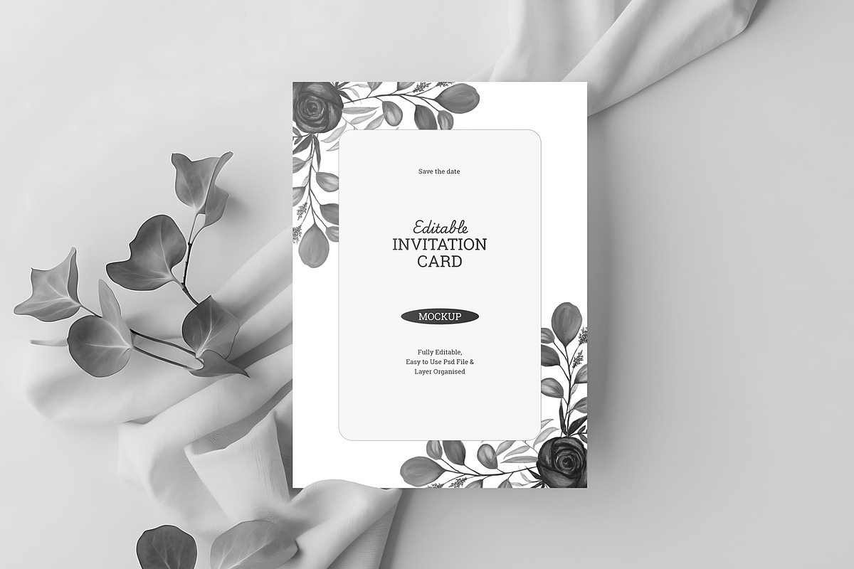 Modern Wedding Invitation Card Mock, a Product Mockup by graphypix (Photo 4 of 4)