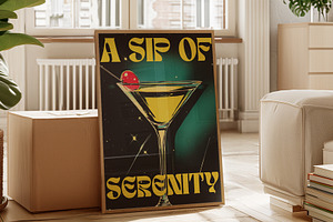 Retro Martini Wall Print Design