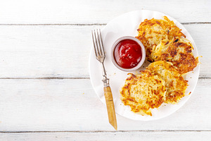 Homemade Hashbrown, Potato pancakes, a Food & Drink Photo by Rimma
