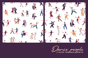 Dancing People Seamless Patterns