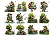 Fisherman Watercolor Clipart, a Person Illustration by Nicolle's Colorful Art (Thumbnail 3 of 5)