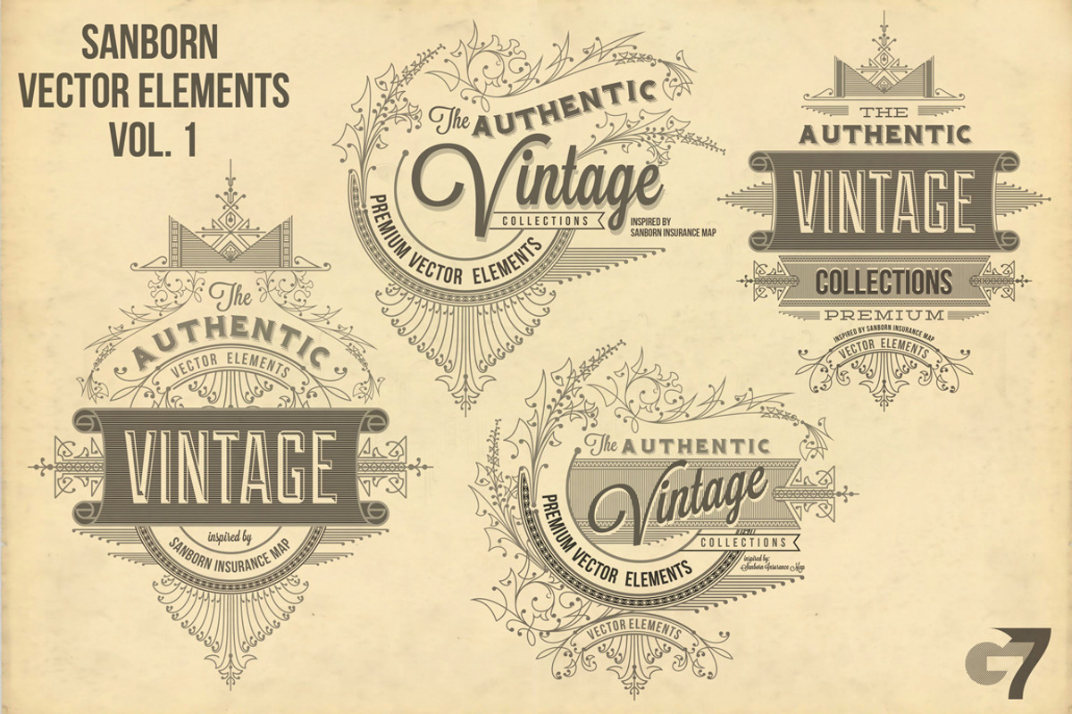 Sanborn Vector Elements Bundle Pack, an Object Graphic by G7 (Photo 2 of 9)