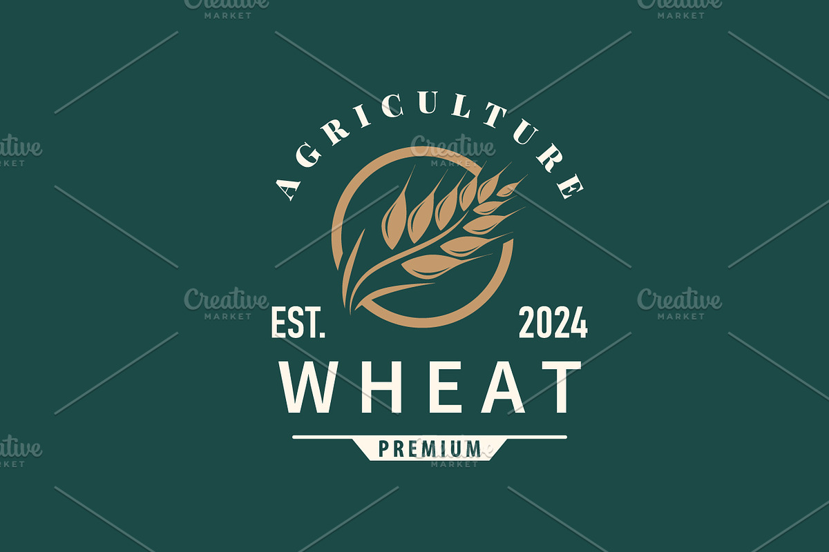 Organic Rice Wheat Logo Agriculture, a Branding & Logo Template by Maylianaw28