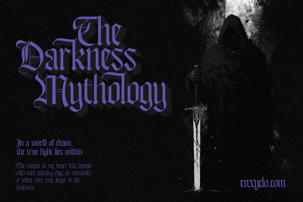 Bageshron Blackletter Font Family, a Blackletter Font by Enxyclo Studio (Photo 8 of 27)