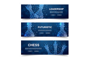 Futuristic chess banners with, an Illustration by GraphiShop