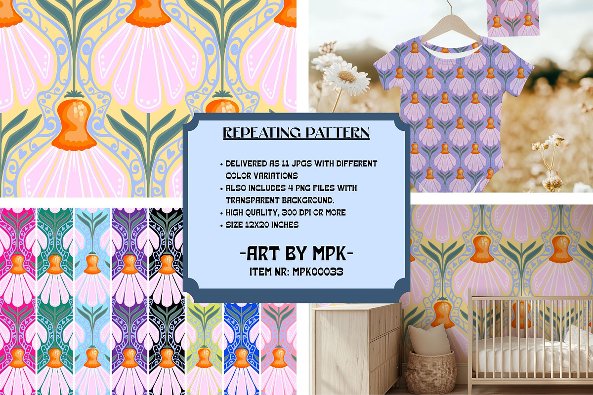 Stylized Daisies - Repeat Pattern, a Pattern Graphic by MissPerfectKaos (Photo 1 of 7)