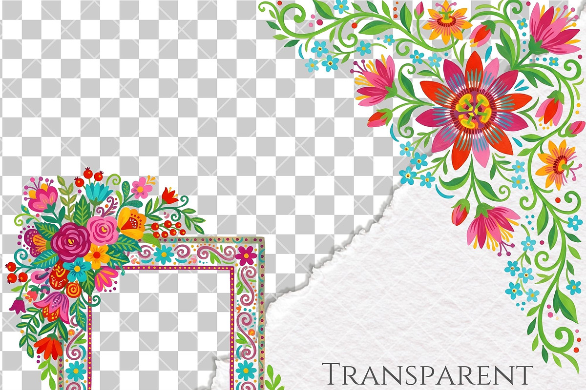 Mexican Folk Art Frames Otomi, an Object Graphic by Invite to Clipart (Photo 7 of 8)