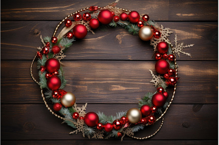 Delicate Round christmas frame gold, a Nature Photo by Ylivdesign
