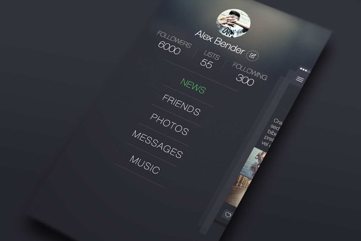 Social App UI, an App Template by ALEX BENDER UI STORE (Photo 2 of 5)