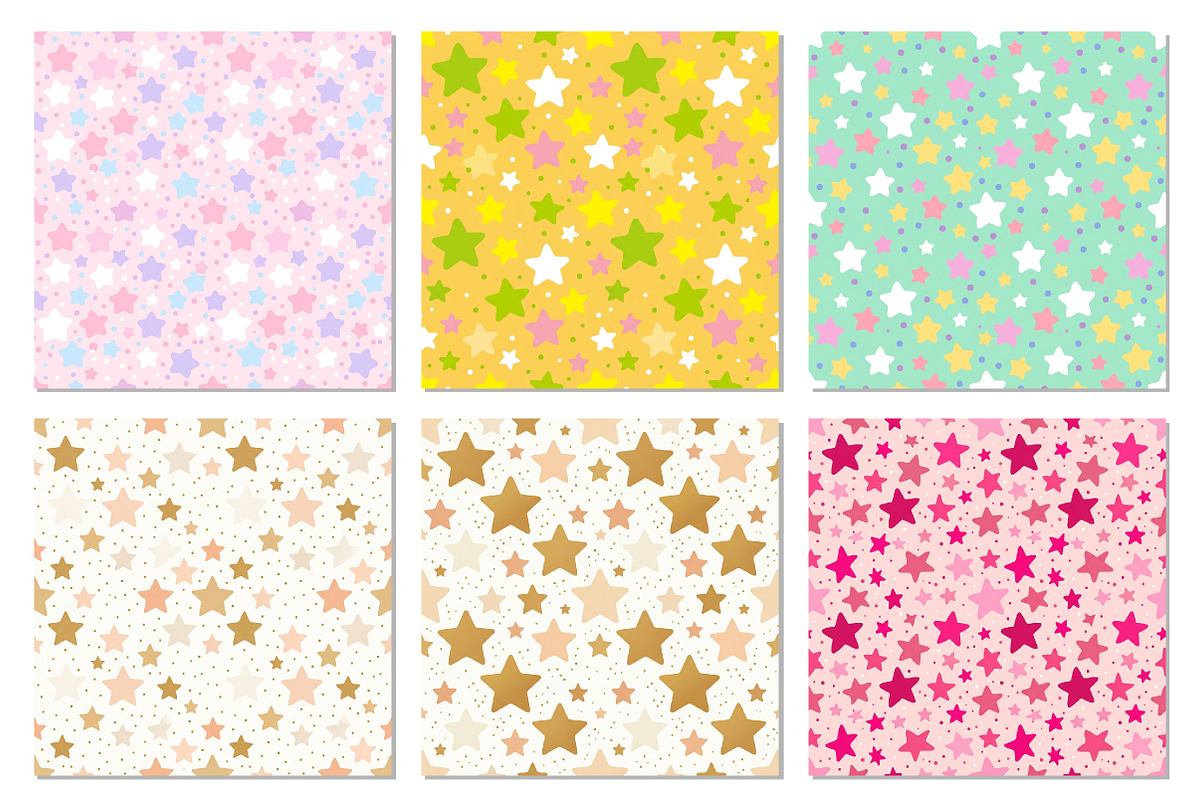Pastel Star Seamless Pattern Bundle, a Pattern Graphic by Dream Creation (Photo 3 of 6)
