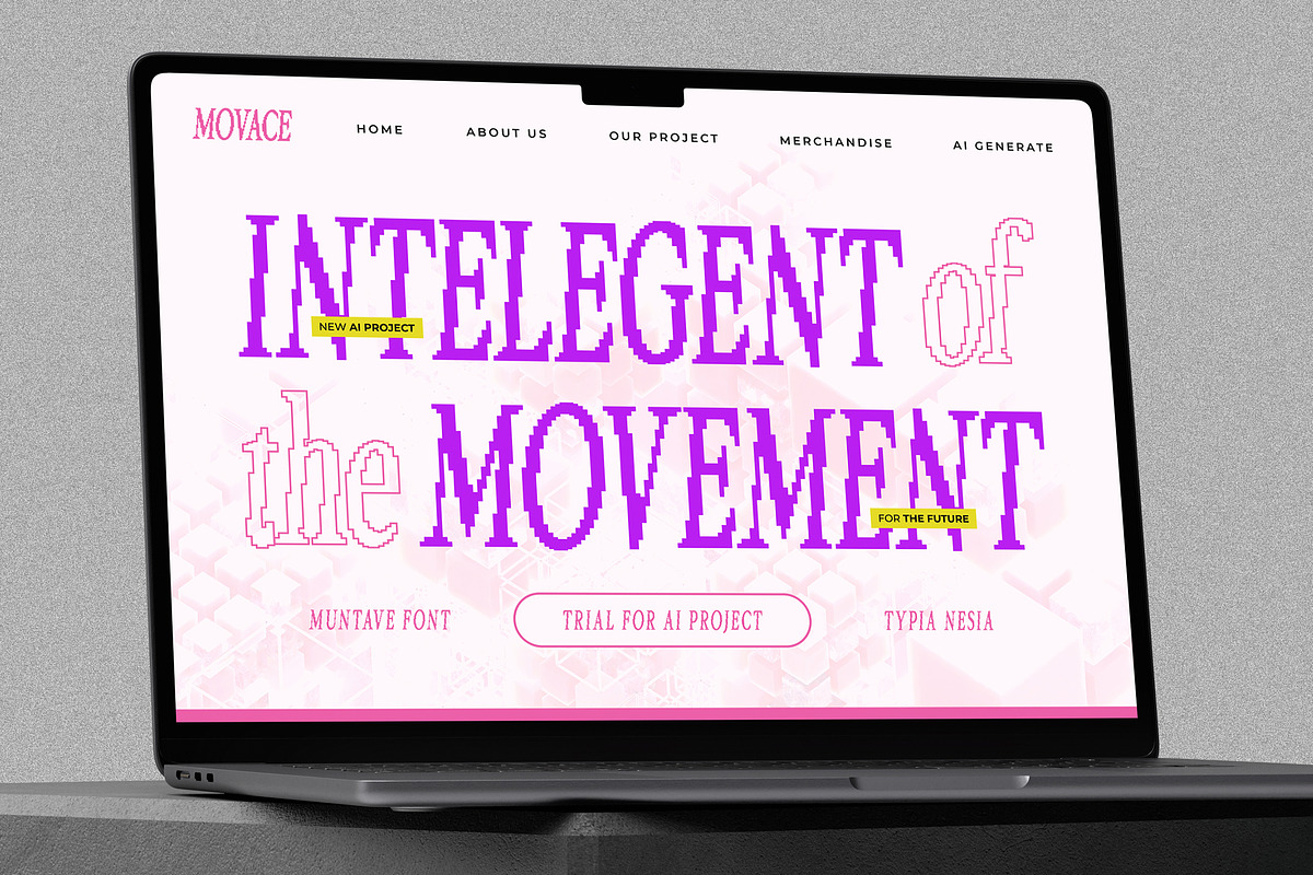 Muntave - Pixelated Oblique Serif, a Serif Font by Typia Nesia (Photo 3 of 11)