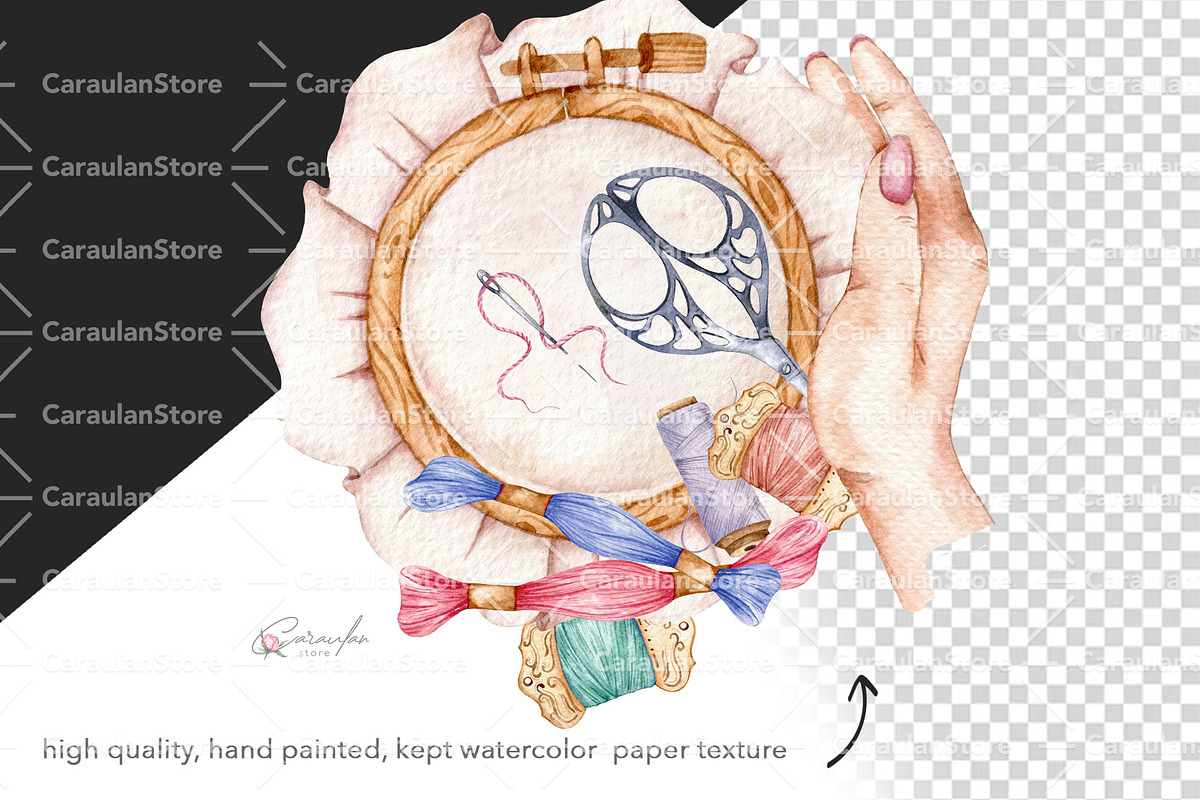 Needlework Clipart (Embroidery), an Object Illustration by CaraulanStore (Photo 7 of 9)