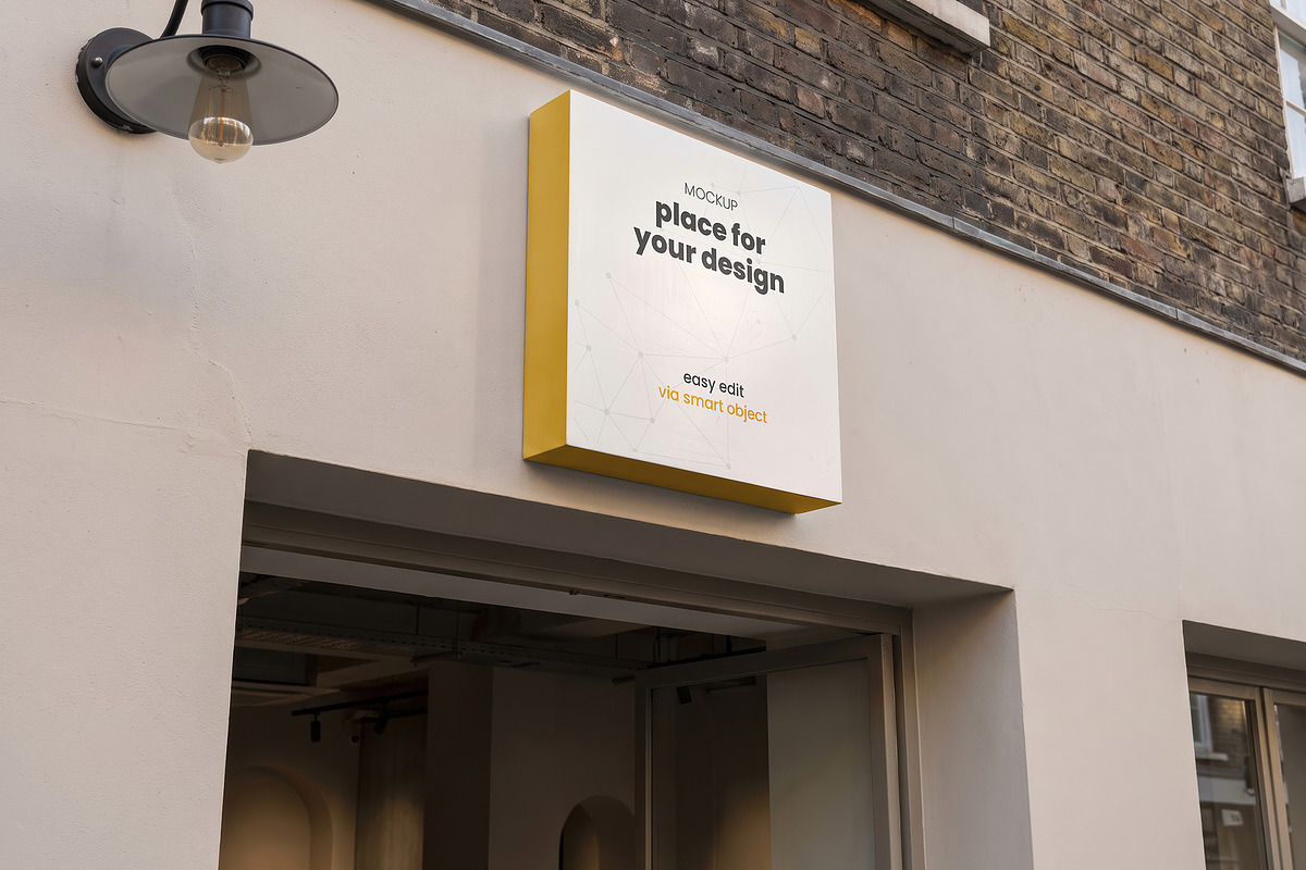 Signs Outside Storefront Mockups, an Advertising Mockup by Luuqas Design (Photo 9 of 9)