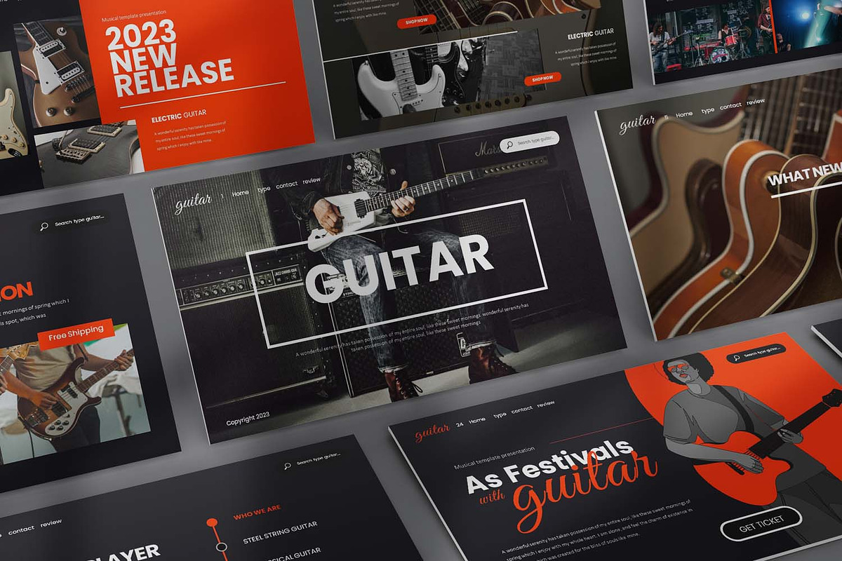Guitar Keynote Templates, a Presentation Template by Stock Shape (Photo 4 of 8)