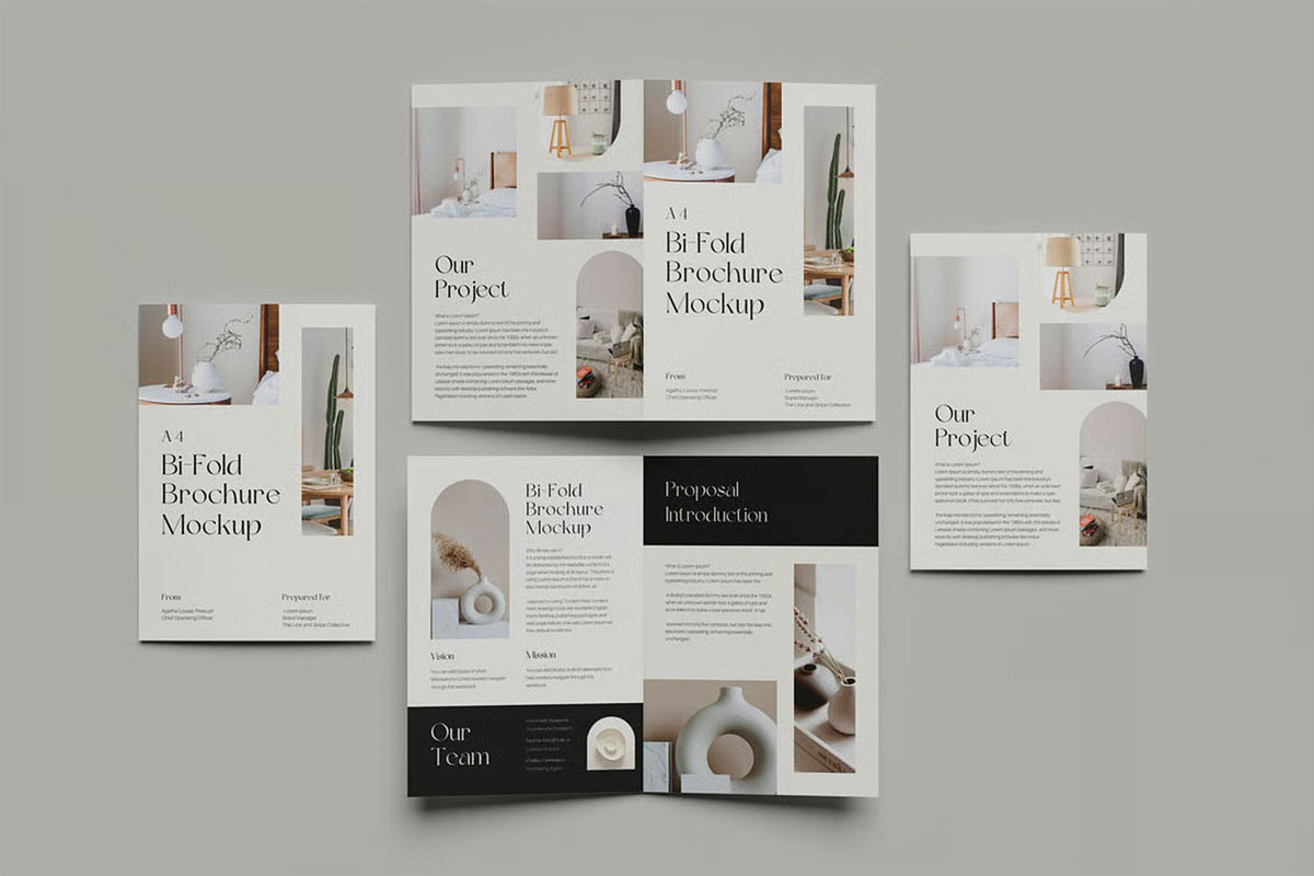 A4 Bi-Fold Brochure Mockup, an Advertising Mockup by zpackcreative (Photo 2 of 5)