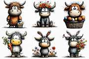 Whimsical Easter Highland Cow PNG, an Illustration by Craft Nest (Thumbnail 3 of 11)