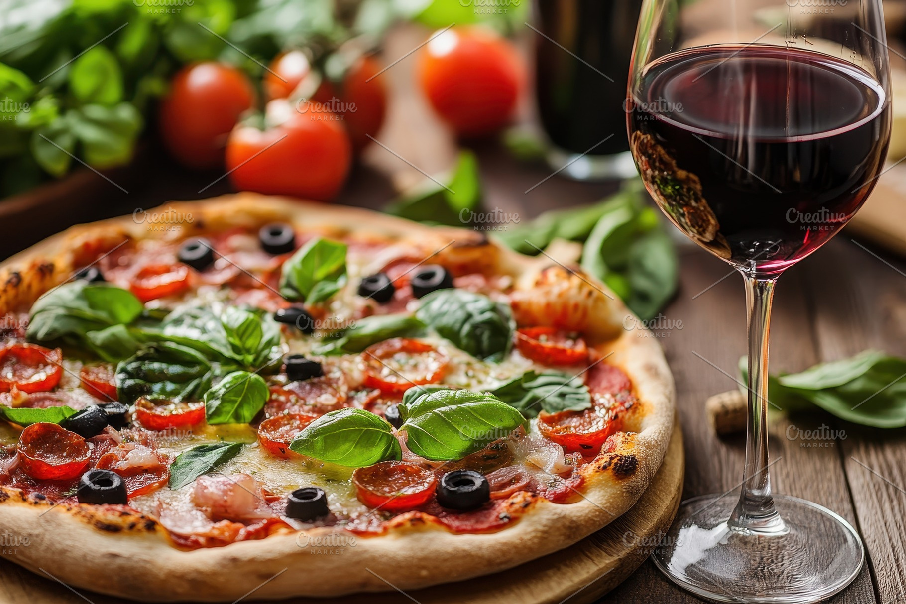 Freshly made pizza topped, a Photo by Pavel_design