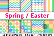 Spring / Easter Digital Papers, a Pattern Graphic by The Digital Download Shop (Thumbnail 1 of 3)