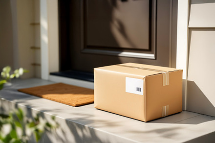 Contactless Delivery of a Package, a Photo by rarrarorro