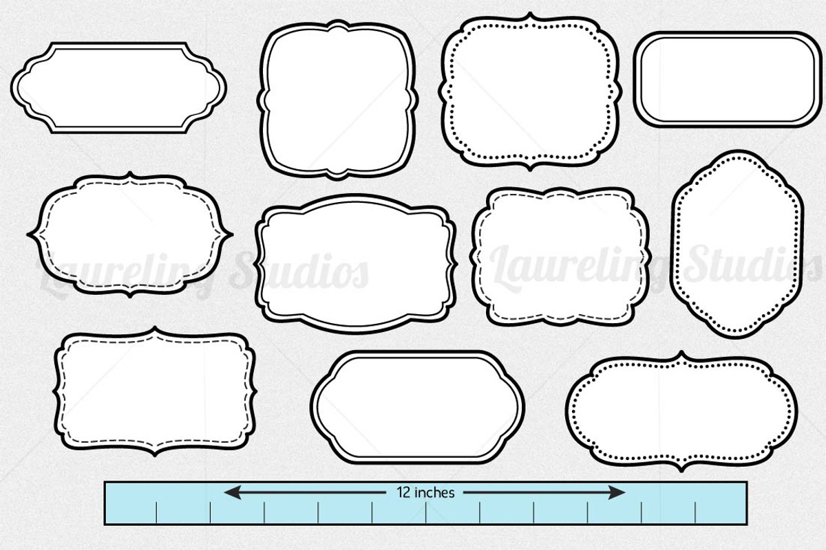 44 piece vector digital frame set preview 2