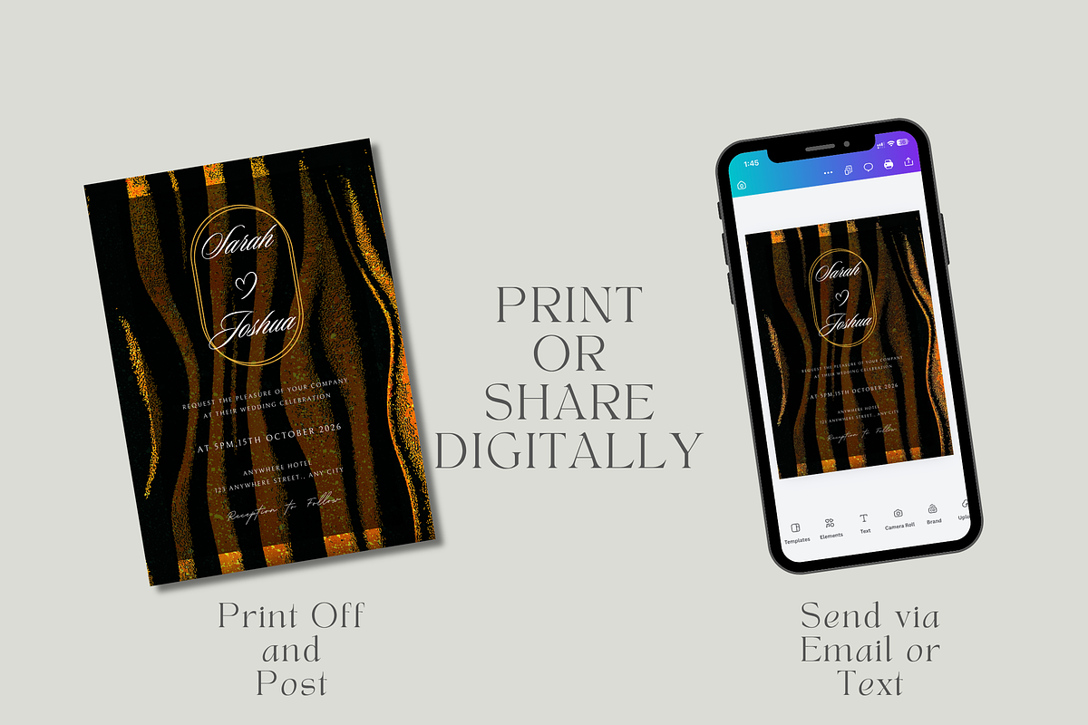 Tiger Stripe Wedding Invitation, an Invitation Template by InvitingStorys (Photo 8 of 11)