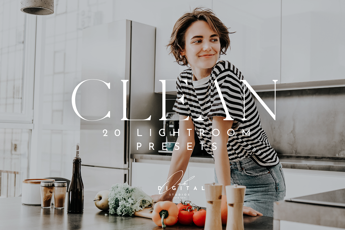 20 Clean Girl Lightroom Presets, a Preset Add-On by Oak Digital Studios (Photo 1 of 8)