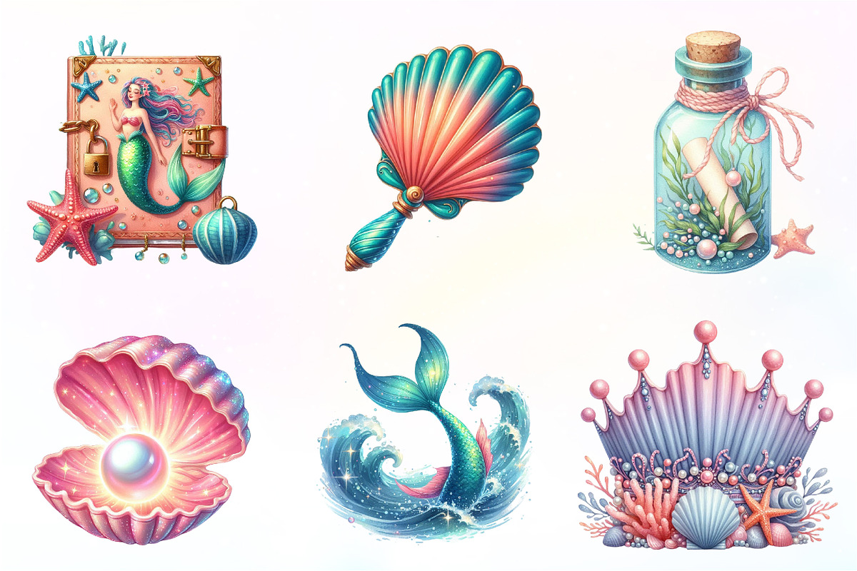 Cute The Little Mermaid clipart, an Illustration by CreationArt (Photo 7 of 9)