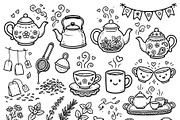 Tea and Coffee Time Doodle Set. Hand, a Food Illustration by Voodz_shop (Thumbnail 3 of 3)