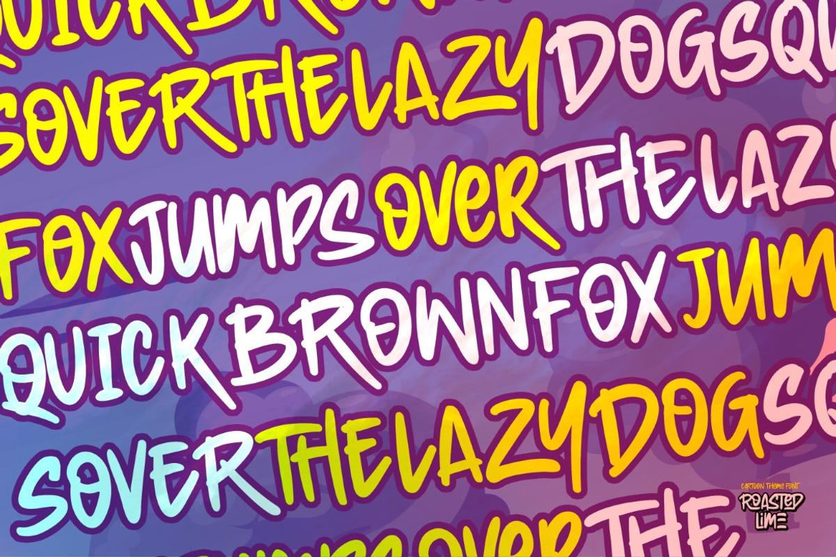 Roasted Lime - Cartoon Theme Font, a Font by Gassstype (Photo 8 of 8)