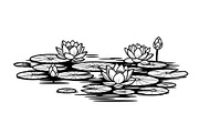 Lotus Pond Silhouette SVG Bundle, an Illustration by yasushie (Thumbnail 24 of 31)